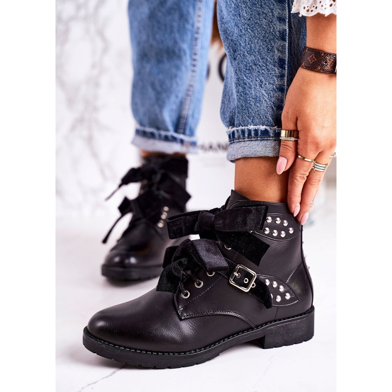 SEA Bottes Chaudes Pour Femmes Avec Fermoirs Et Ruban Noir Spécial 1