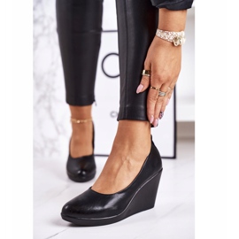PJ1 Escarpins Classiques Pour Femmes Sur Compensées Noir Ivonne le noir 1