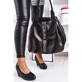 PJ1 Escarpins Classiques Pour Femmes Sur Compensées Noir Ivonne le noir 4