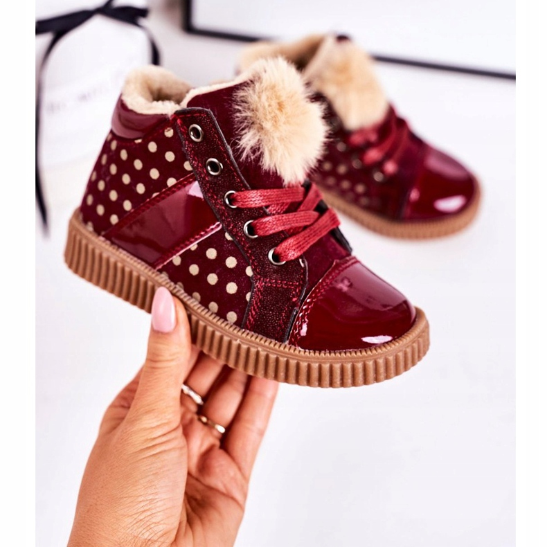 PL1 Baskets Bottines Chaudes Enfant à Pois Rouge Anastasia 2 PL1 Baskets Bottines Chaudes Enfant à Pois Rouge Anastasia 2