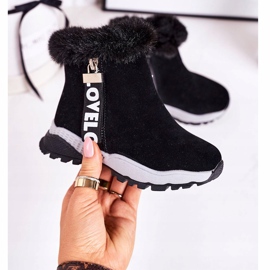 Linshi Bottes de neige chaudes pour enfants avec fourrure noir Love-Love le noir 2 Linshi Bottes de neige chaudes pour enfants avec fourrure noir Love-Love le noir 2