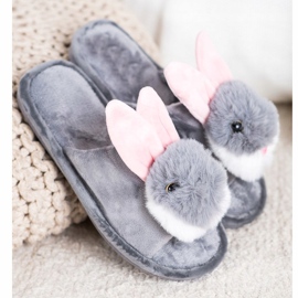 Bona Pantoufles lapin gris 1