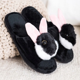 Bona Pantoufles lapin noir 1