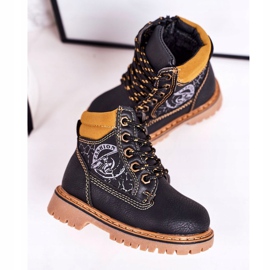 PL1 Bottes Chaudes Enfants Trappeurs Sur Semelle Bobby Caoutchouc Noir le noir orange 3