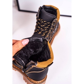 PL1 Bottes Chaudes Enfants Trappeurs Sur Semelle Bobby Caoutchouc Noir le noir orange 5