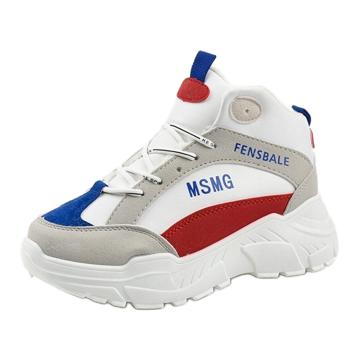 Baskets blanches, baskets en denim isolées multicolore 1