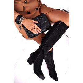 Vinceza Bottines Femme à Talon Daim Noir Nevermind le noir 3