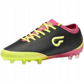 Chaussures de football Gedo Calzsol Fg Junior noir-jaune-rose 1601 le noir 1