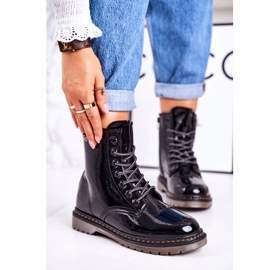 Bottes Chaudes Femme Bottes Laquées Black Thunder noir 1