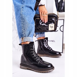 Bottes Chaudes Femme Bottes Laquées Black Thunder noir 2