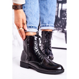 PJ1 Bottines Chaudes Classiques Femme Laquées Noir Simplicity 2