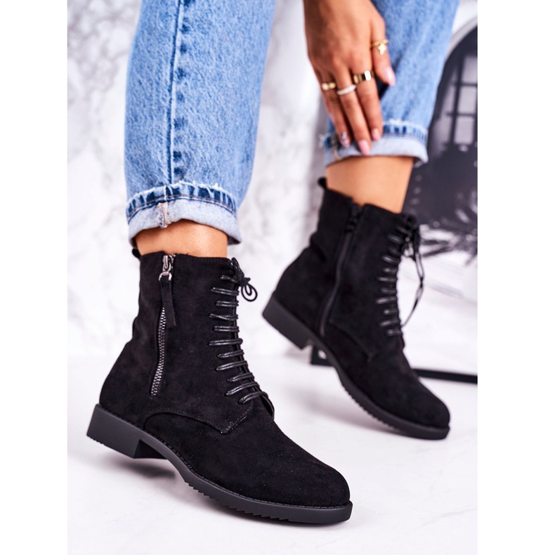 PJ1 Bottes en daim chaudes classiques pour femmes noires Simplicity 1