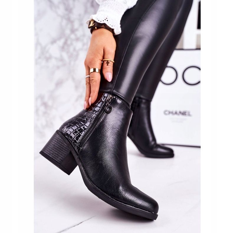 PJ1 Bottes Chaudes Femme À Talons Hauts Imprimé Animal Noir Confidence le noir 1