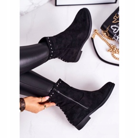 PJ1 Bottes isolées noires pour femmes avec strass en daim Performance le noir 5