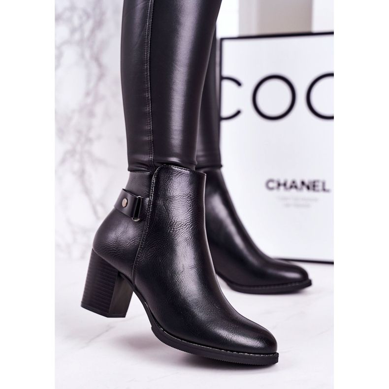 PJ1 Bottes chaudes classiques pour femmes sur un talon noir imparable 1