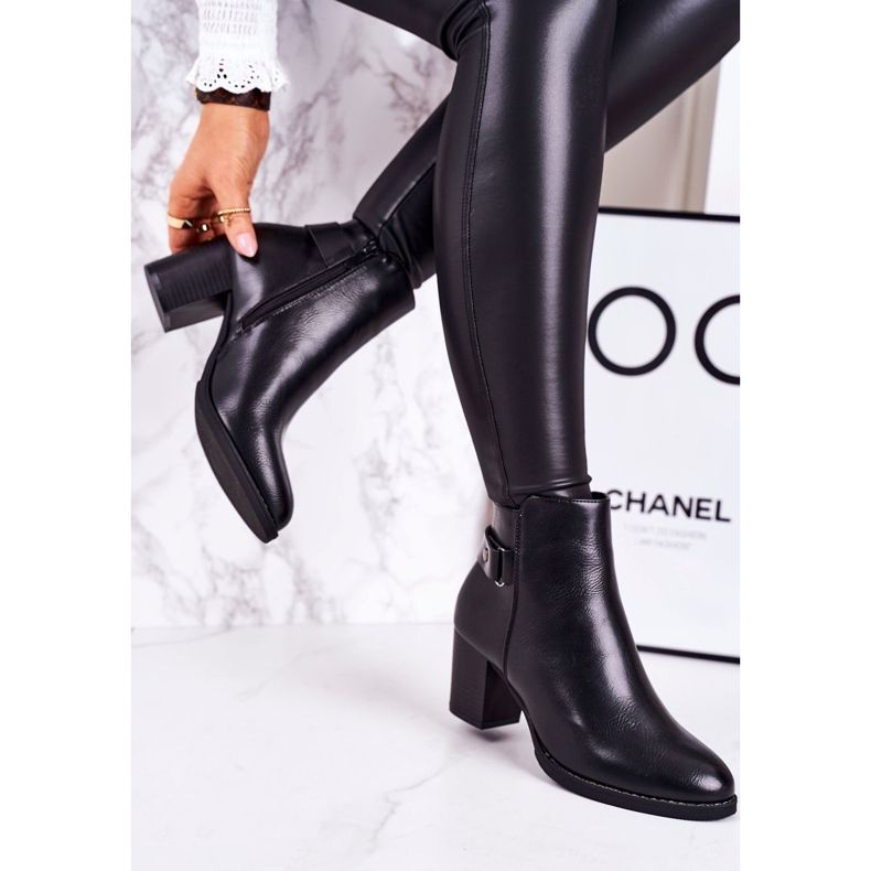 PJ1 Bottes chaudes classiques pour femmes sur un talon noir imparable 2