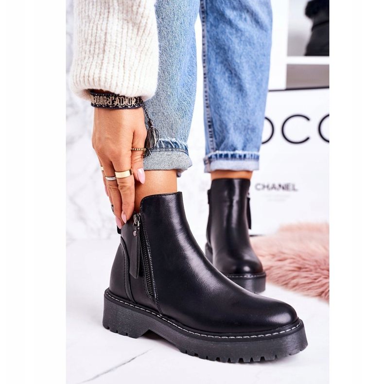 PJ1 Bottes Chaudes Femme Sur Une Semelle En Caoutchouc Black Moon Walk le noir 1