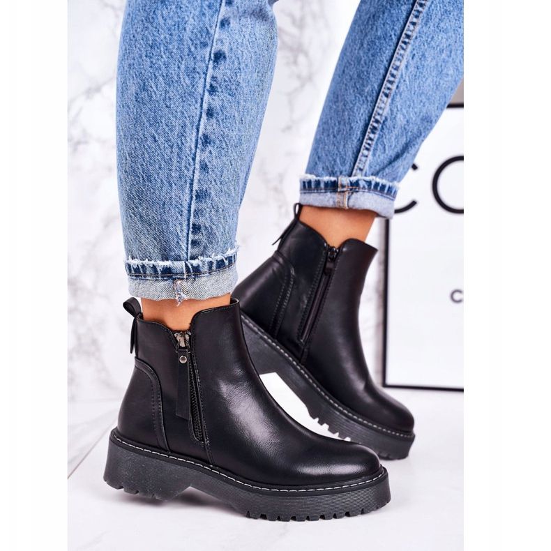 PJ1 Bottes Chaudes Femme Sur Une Semelle En Caoutchouc Black Moon Walk le noir 2