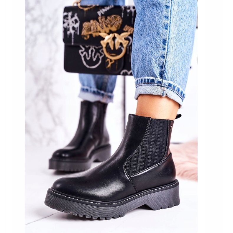 PJ1 Bottines Femme Jodhpur boots Sur Semelle Caoutchouc Voyager Noir le noir 2