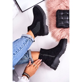Bottines Femme Jodhpur boots Sur Semelle Caoutchouc Daim Noir Voyager le noir 4