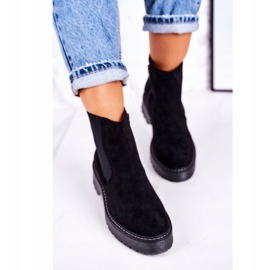 Bottines Femme Jodhpur boots Sur Semelle Caoutchouc Daim Noir Voyager le noir 2