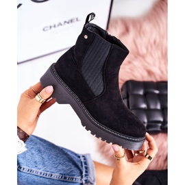 Bottines Femme Jodhpur boots Sur Semelle Caoutchouc Daim Noir Voyager le noir 5
