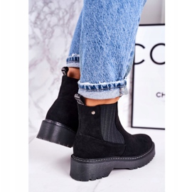 Bottines Femme Jodhpur boots Sur Semelle Caoutchouc Daim Noir Voyager le noir 6
