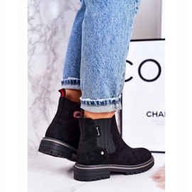 PJ1 Bottes Chelsea chaudes pour femmes Bottes de voyage en daim noir le noir 4