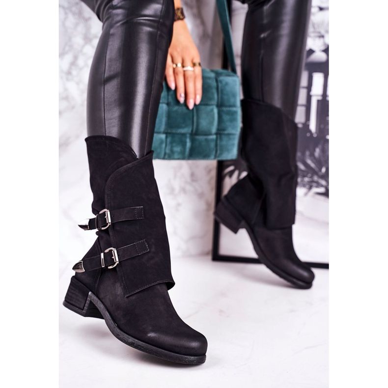 PS1 Bottes Chaudes Femme Avec Boucles Noir Cassidy 1
