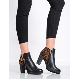 Goodin Bottes chaudes à imprimé léopard brun noir 1