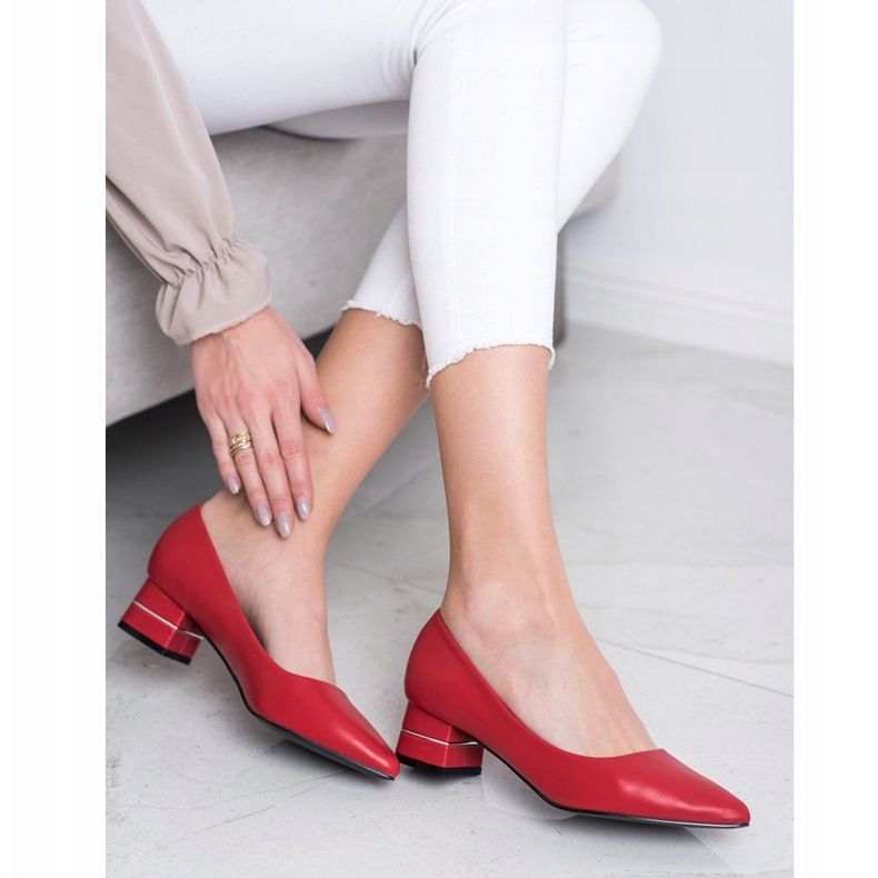 Goodin Escarpins avec ceinture décorative rouge 1 Goodin Escarpins avec ceinture décorative rouge 1