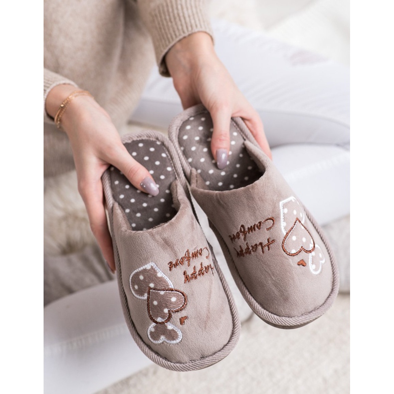 Bona Chaussons chauds Happy Comfort beige brun 2