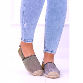 Espadrilles à enfiler Lu Boo Glitter pour femmes Miravet gris doré 4