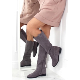 Gris Bottes sur un talon compensé caché NC968P Gris 3