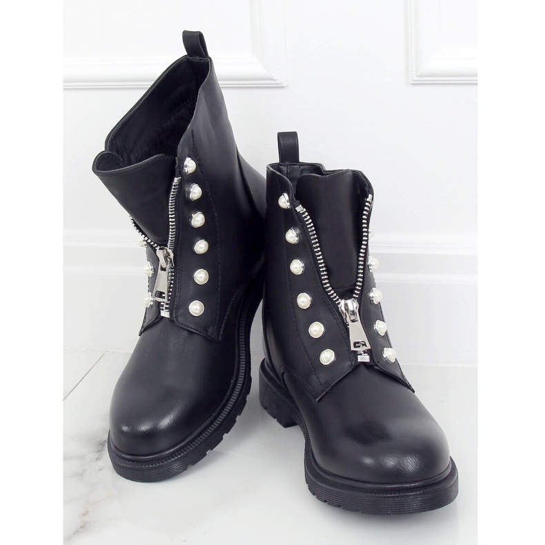Bottes militaires noires avec perles 8296 Noir le noir 1 Bottes militaires noires avec perles 8296 Noir le noir 1