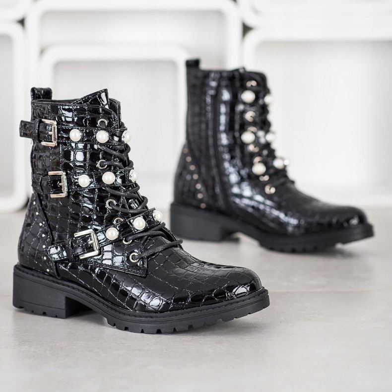 Super Me Imprimé Serpent Ouvriers Laqués le noir 1 Super Me Imprimé Serpent Ouvriers Laqués le noir 1