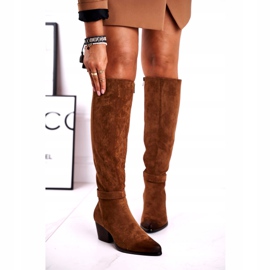 Vinceza Bottines Femme à Talon Daim Marron Nevermind brun 3