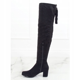 Cuissardes à talons bas noir LH49-1 Noir le noir 1