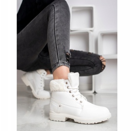 SHELOVET Bottes de randonnée avec fourrure blanc 2