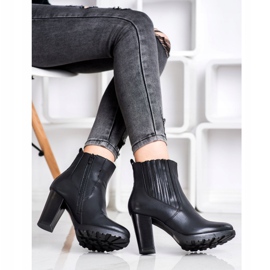 Super Mode Bottines noires sur un poteau le noir 4