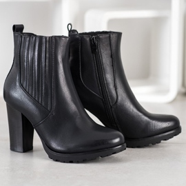 Super Mode Bottines noires sur un poteau le noir 2