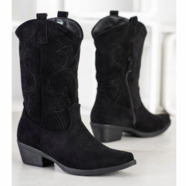 Marquiz Bottes de cowboy avec un motif le noir 4