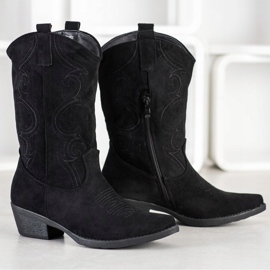 Marquiz Bottes de cowboy avec un motif le noir 5