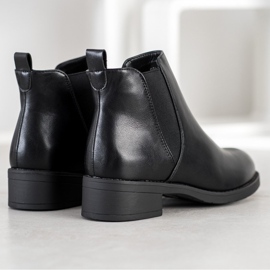 Ideal Shoes Bottines Chelsea en cuir écologique noir 1