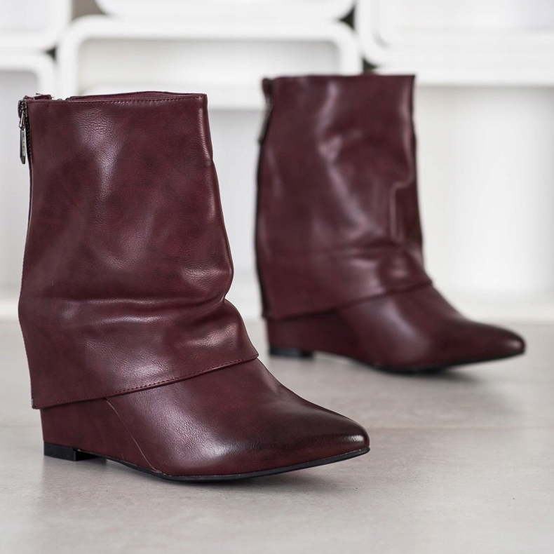 Sweet Shoes Bottes compensées à la mode rouge 1