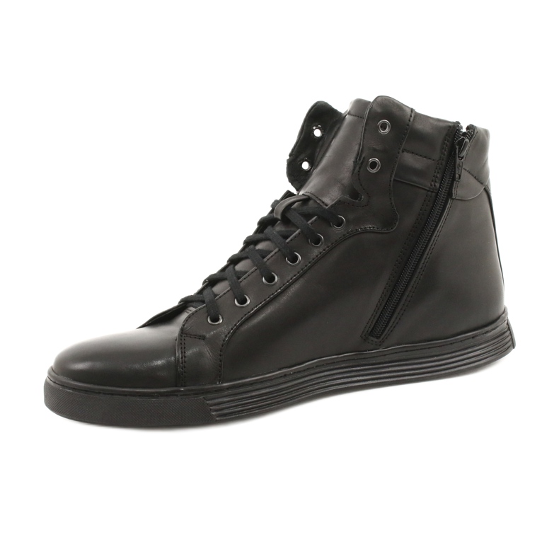 Baskets cuir homme KENT noir Chris le noir 1