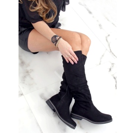 Bottines en daim noir 1268J16 Noir le noir 4