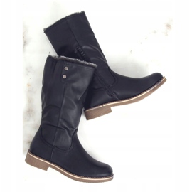 Bottes noires avec fourrure 1089-PA Noir 1
