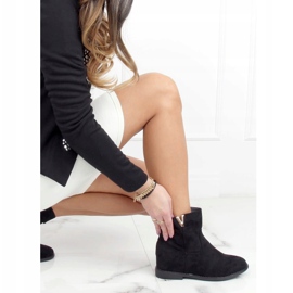 Noir ZT1013 Bottes noires sur un talon compensé caché le noir 2