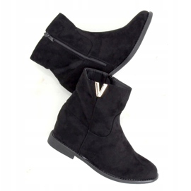 Noir ZT1013 Bottes noires sur un talon compensé caché 1